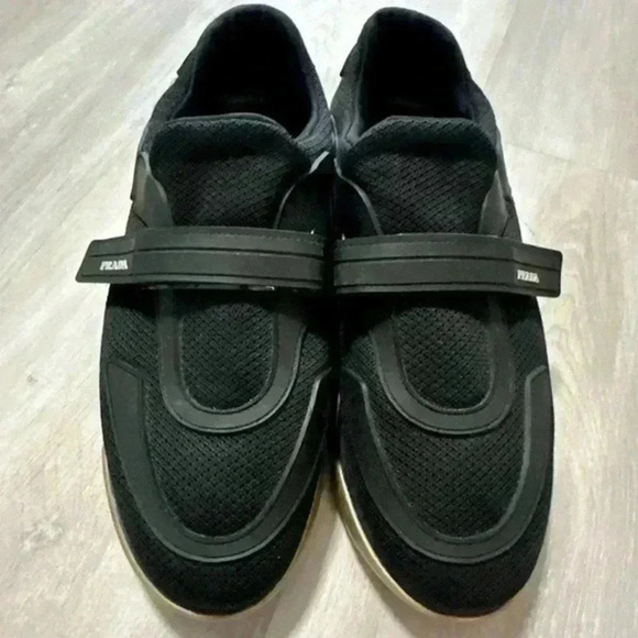 Prada Cloudbust Black Gold sneakers size us 7 up 37.5‎ nylon strap trainers - Picture 2 of 4
